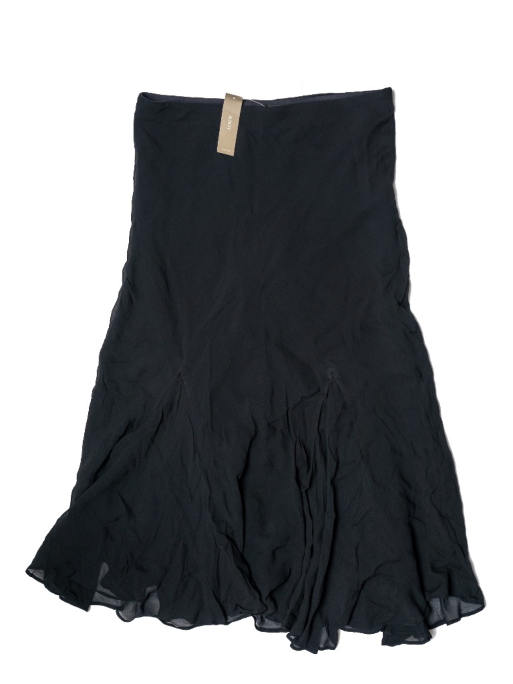 J.Crew Gwyneth Flounce-Hem Slip Skirt Black size TS Tall Small